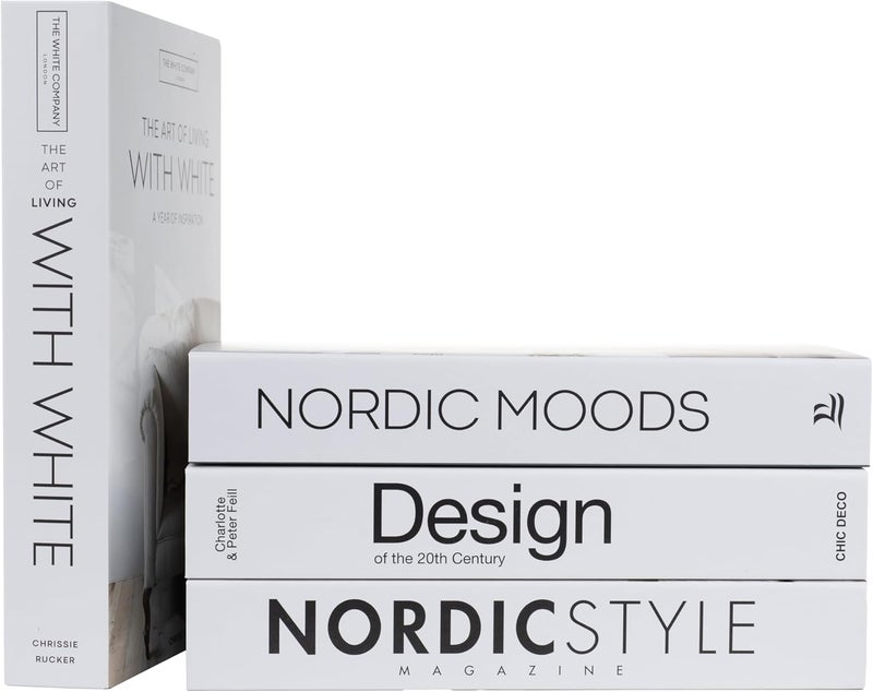 PROBENEX Mono Large | 4 PCS Faux Decorative Books for Home Decor | Not Real Books (Cardboard Boxes) | Coffee Table, Shelf Styling & Modern Aesthetic Accent Pieces for Living Room, Office - Image 1